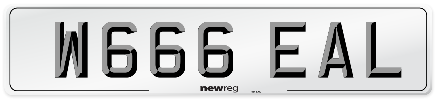 W666 EAL Number Plate from New Reg